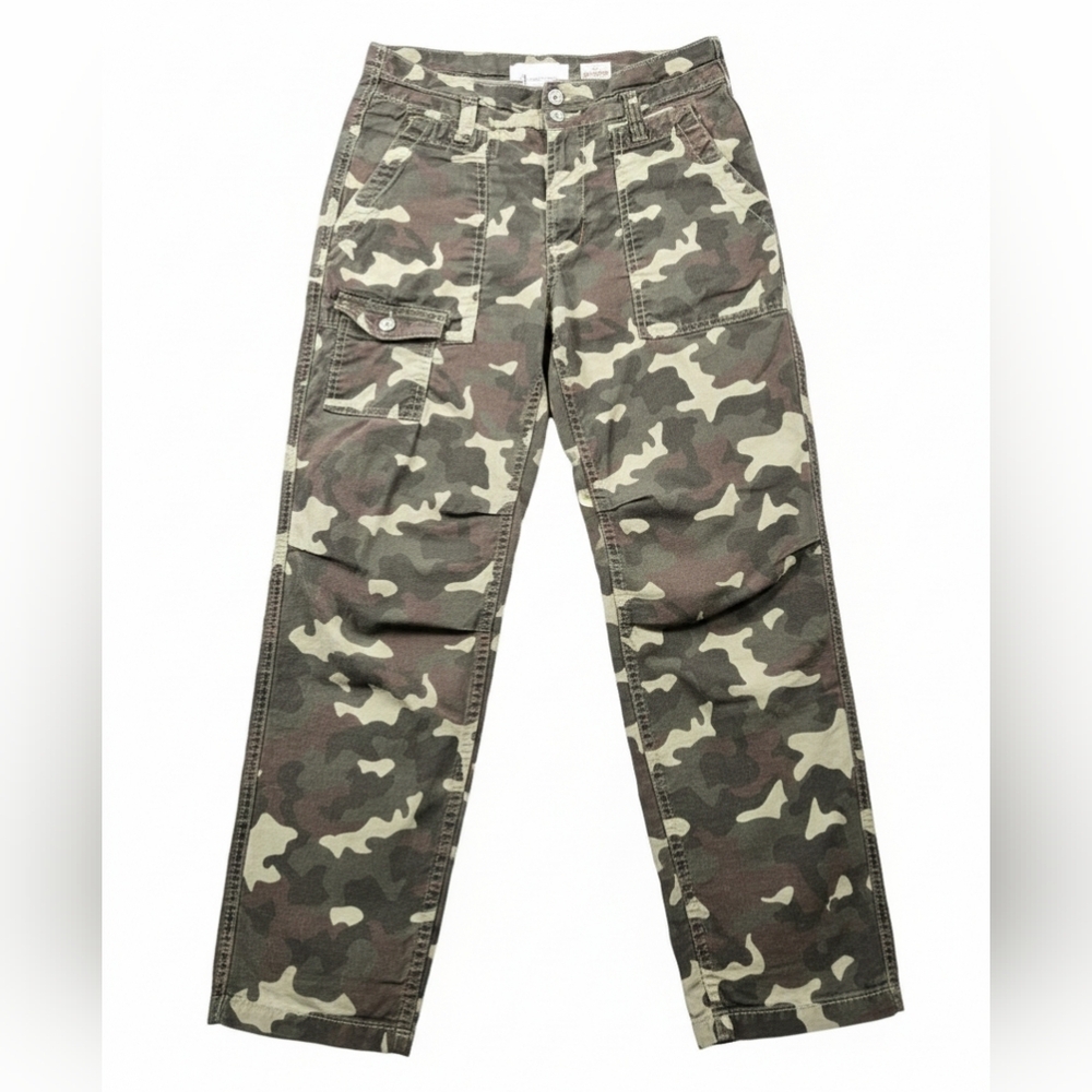 Anthropologie The Wanderer Camo Cargo‎ Utility Pants Petite 26P Green